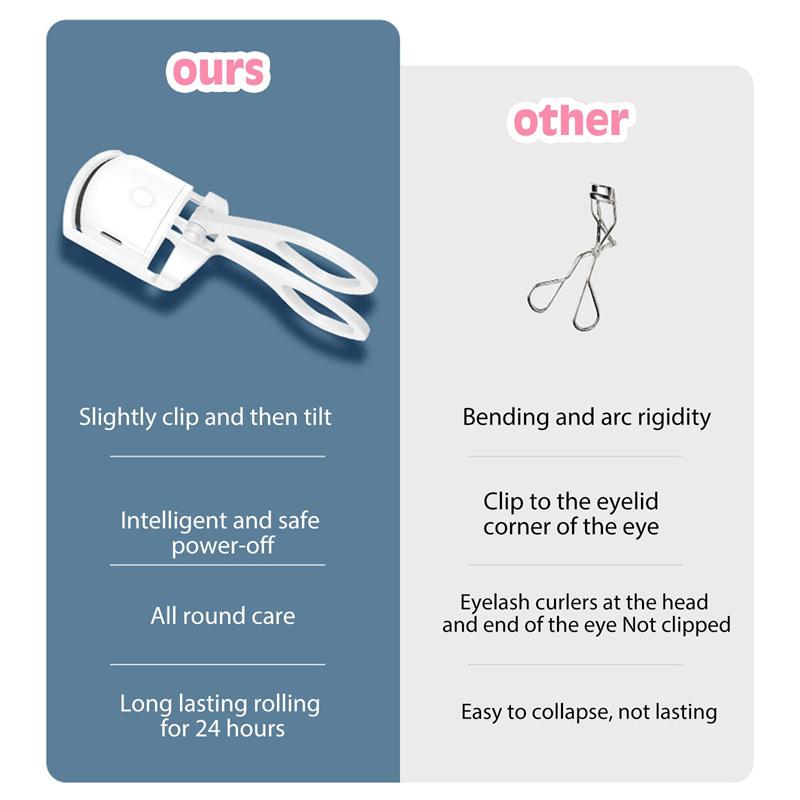 Heated Eyelash Curler Electric Temperature Control Mini Eyelash Curler Electric Portable Charging 7