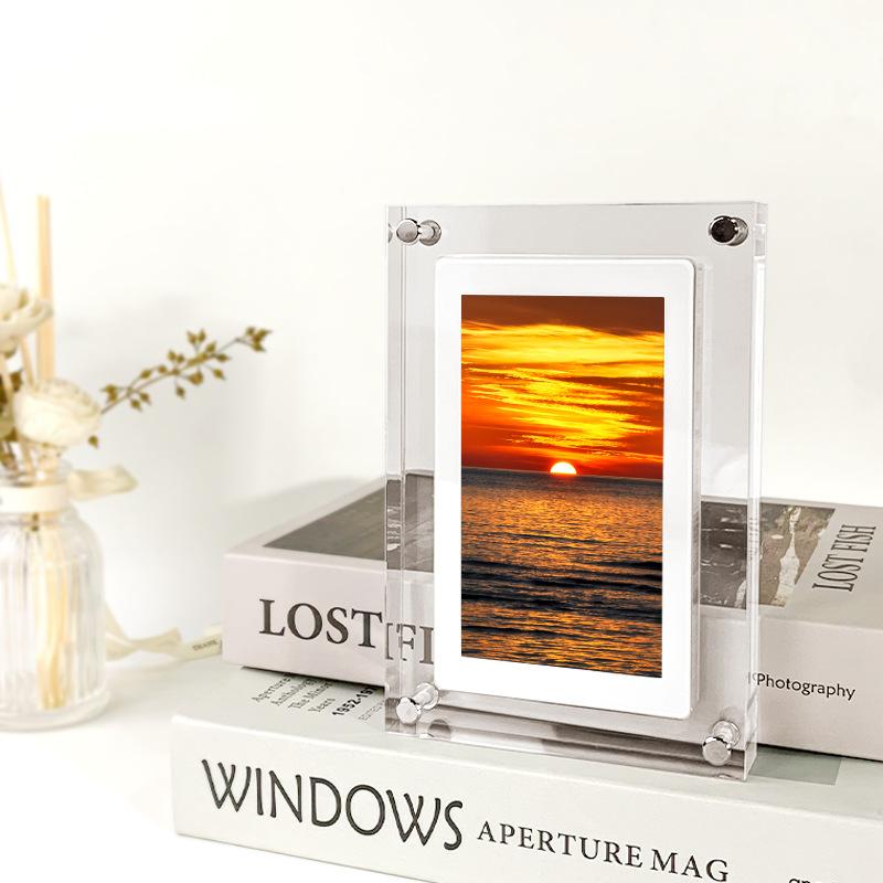 Digital Picture Frame Acrylic Video Player Digital Photo Frame Vertical Display With 1GB And Battery Type C Video Frame Gift For Loved 3
