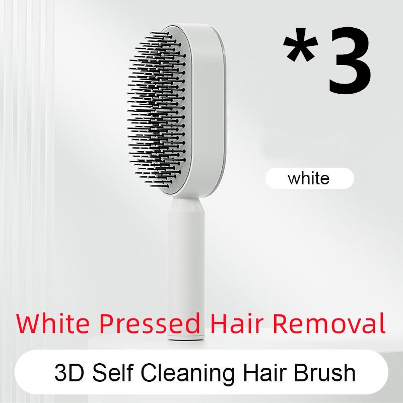 Self Cleaning Hair Brush For Women One-key Cleaning Hair Loss Airbag Massage Scalp Comb Anti-Static Hairbrush 50