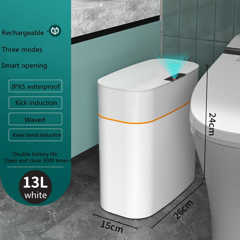 Smart Trash Can With Lid For Bedroom And Living Room Kitchen Storage Box Trash Can Induction Small Car Box Automatic Smart Dustbin Smart Trash Bin 15