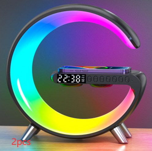 New Intelligent G Shaped LED Lamp Bluetooth Speake Wireless Charger Atmosphere Lamp App Control For Bedroom Home Decor 6