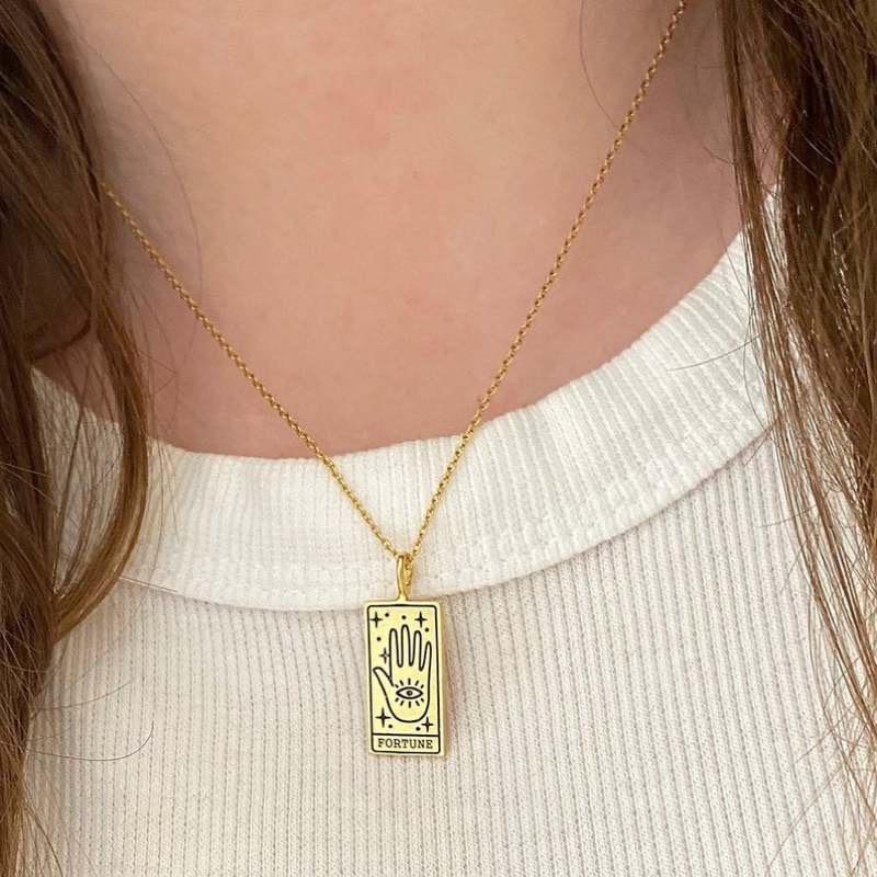 Fashion Tarot Card Artifact Pendant Necklace 4