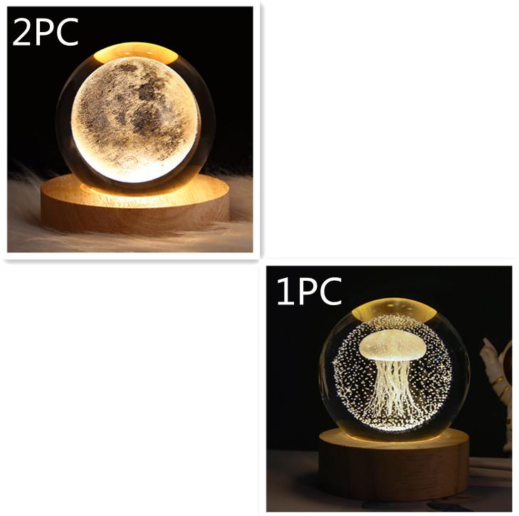 Luminous Starry Sky And Planets Moon Moon Crystal Ball Small Night Lamp Projection Ambience Light Creative Gift New Strange Gift 34