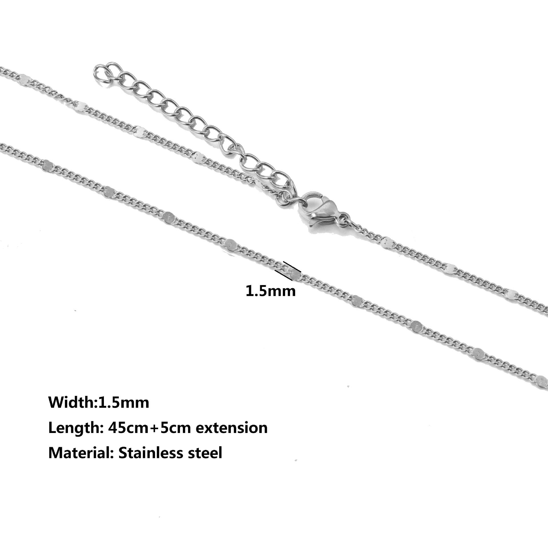 Stainless Steel Water Ripple Chain With Chain Collarbone Chain 11
