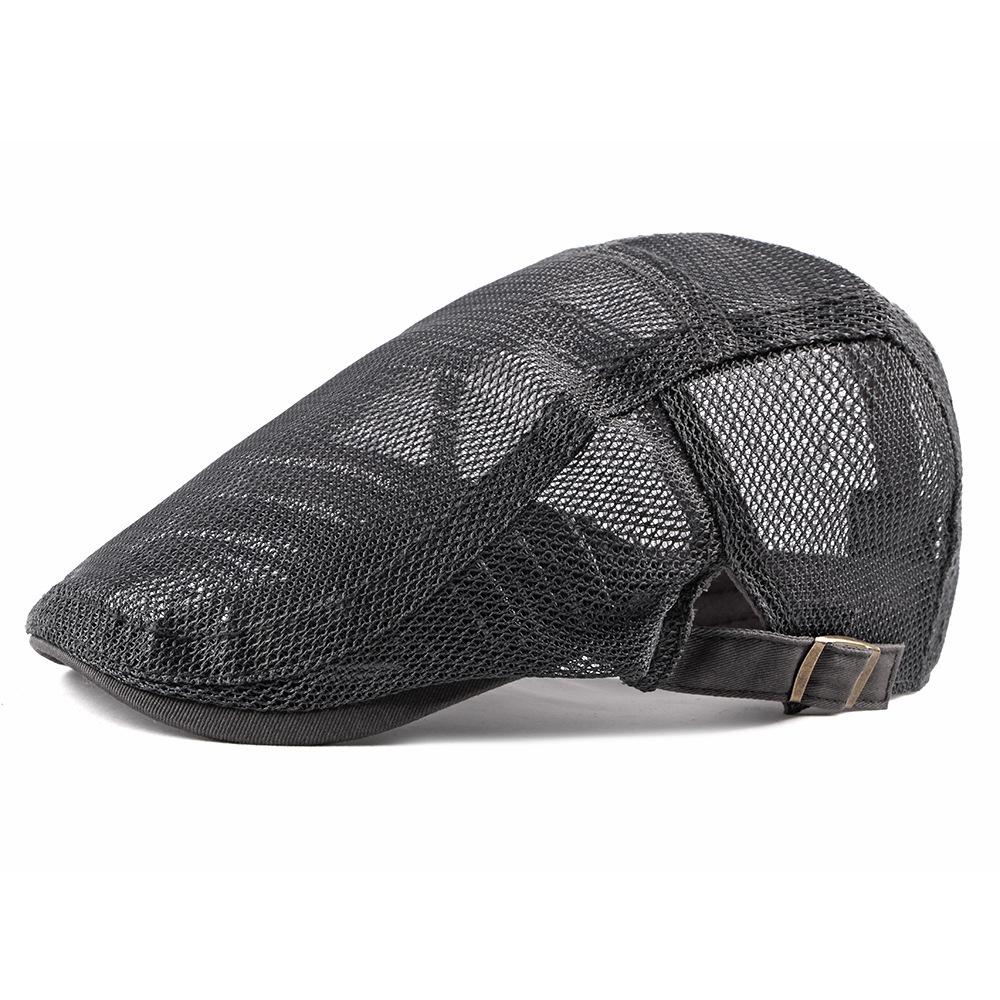 Men's And Women's Identical Single-color Mesh Lightweight And Breathable Adjustable Fashionable Retro Style Forward Hat, Suitable For Daily Commuting, Versatile And Versatile Beret. 3