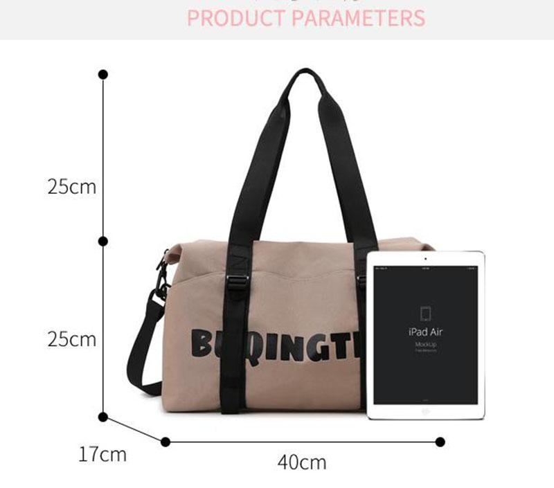 Women's Fashion Letter Print Gym Duffel Bag - Wet & Dry Separation Yoga Fitness Tote, Weekender Overnight Shoulder Bag For Travel 10