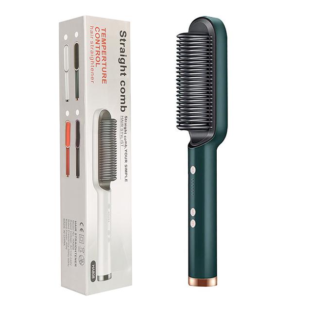 New 2 In 1 Hair Straightener Hot Comb Negative Ion Curling Tong Dual-purpose Electric Hair Brush 15