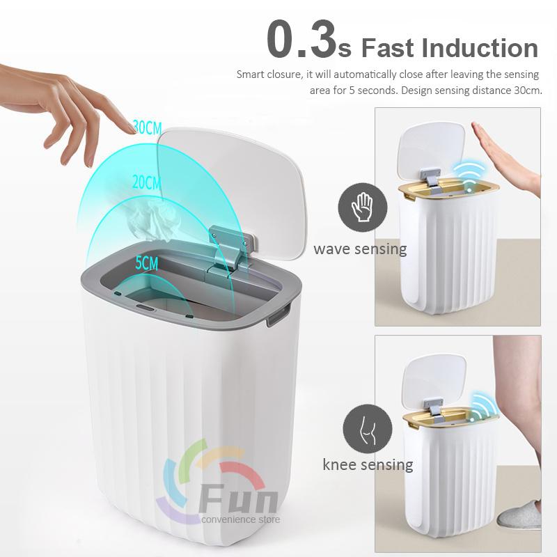 Smart Trash Can With Lid For Bedroom And Living Room Kitchen Storage Box Trash Can Induction Small Car Box Automatic Smart Dustbin Smart Trash Bin 6