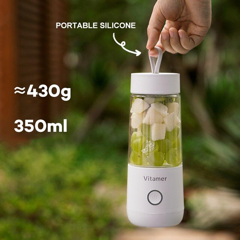 350ml Portable Blender Juicer Electric USB Rechargeable Mixer Smoothie Slushy Cup Juice Blender Bottle USB Charging Kitchen Gadgets 4