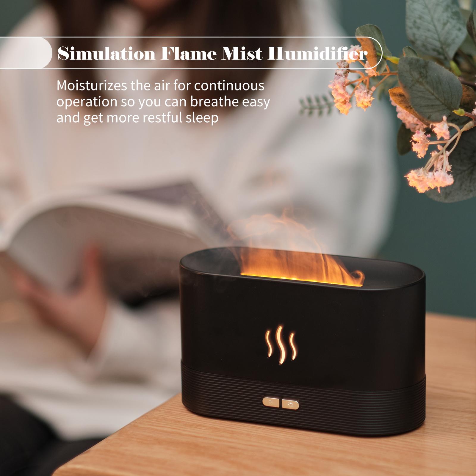 Aroma Diffuser With Flame Light Mist Humidifier Aromatherapy Diffuser With Waterless Auto-Off Protection For Spa Home Yoga Office 3