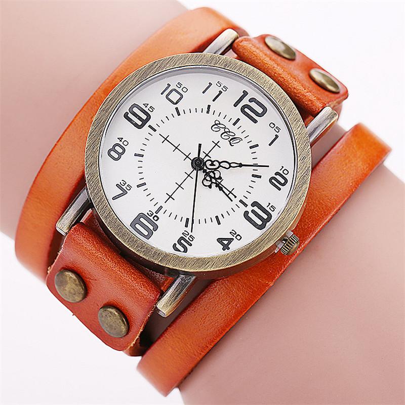 CCQ Vintage Leather Bracelet Watch Antique Women Wrist Watch Casual Ladies Quartz Watch Relogio Feminino 1347 8