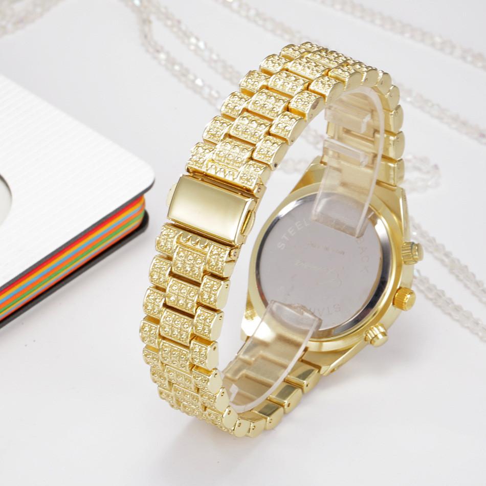 Women Crystal Quartz Analog Wrist Watch Fashion Stainless Steel Geneva Luxury Reloj Hombre Montre Femme Sport Watches 5