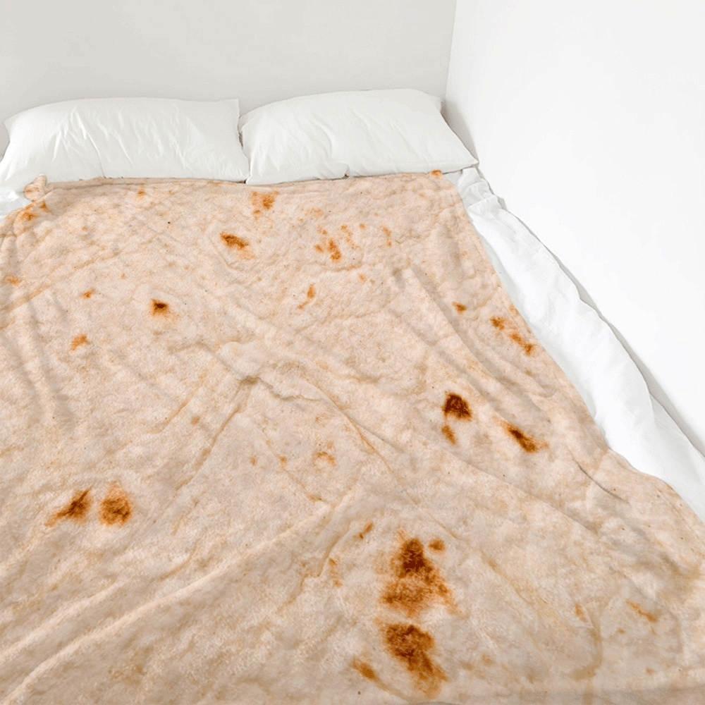 Super Soft Warm Flannel Burrito Blankets 280Gsm Round Shape Airplane Travel Throw Coral Fleece Tortilla Nap Wrap Blankets 6