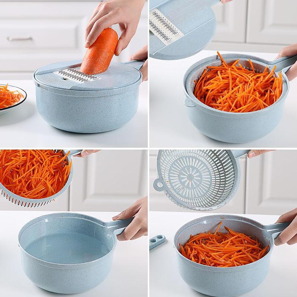 8 In 1 Mandoline Slicer Vegetable Slicer Potato Peeler Carrot Onion Grater With Strainer Vegetable Cutter Kitchen Accessories 7