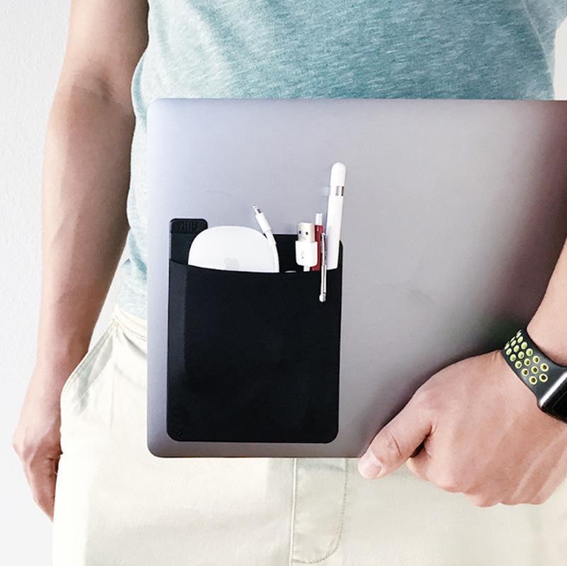 Adhesive Laptop Back Storage Bag Laptop Organizer 5