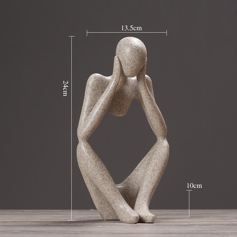 Creative Abstract Character Jane Ou Thinker Ornaments Living Room Home Accessories Wedding Gifts 6