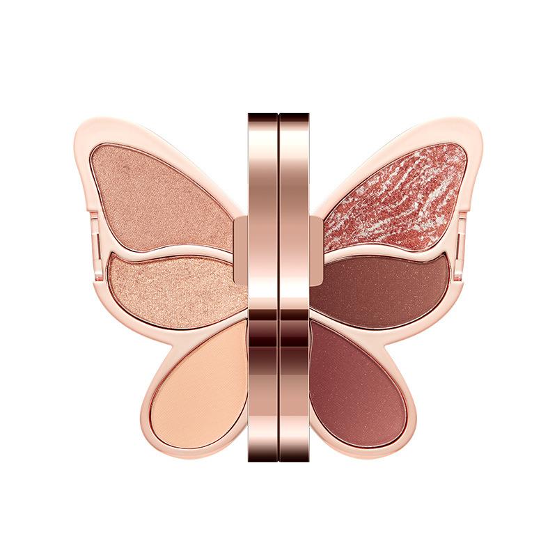 6 Colors Eyeshadow Palette Butterfly Eye Shadow Lucky Koi Pearl Sequins Glitter Matte Makeup Plate Glitter Eyeshadow 7