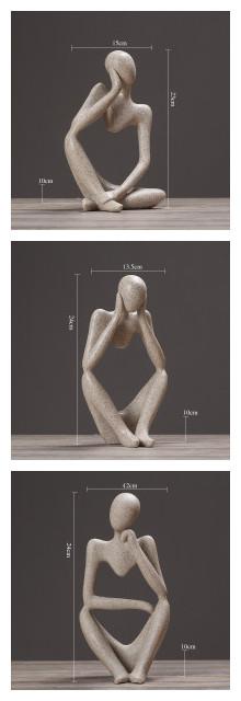 Creative Abstract Character Jane Ou Thinker Ornaments Living Room Home Accessories Wedding Gifts 9