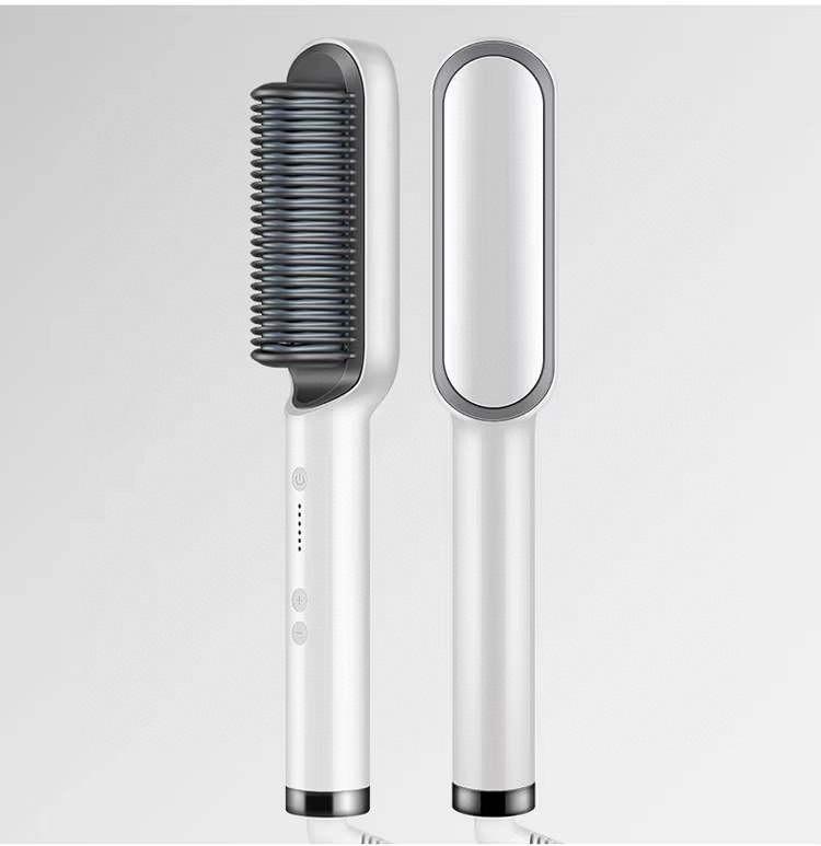 New 2 In 1 Hair Straightener Hot Comb Negative Ion Curling Tong Dual-purpose Electric Hair Brush 9