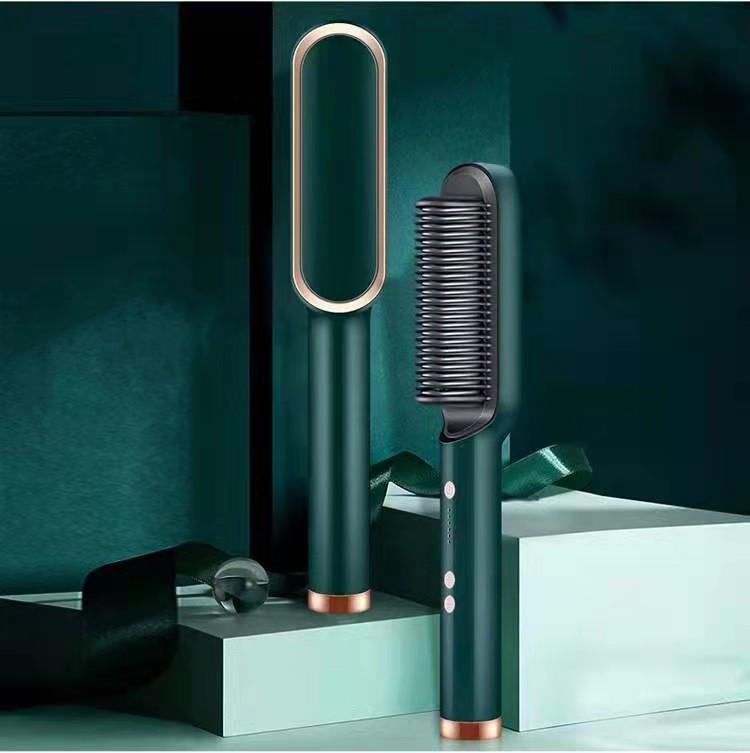 New 2 In 1 Hair Straightener Hot Comb Negative Ion Curling Tong Dual-purpose Electric Hair Brush 10
