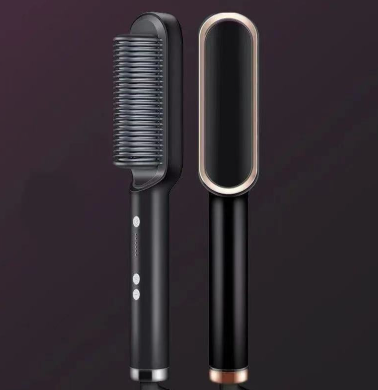 New 2 In 1 Hair Straightener Hot Comb Negative Ion Curling Tong Dual-purpose Electric Hair Brush 11