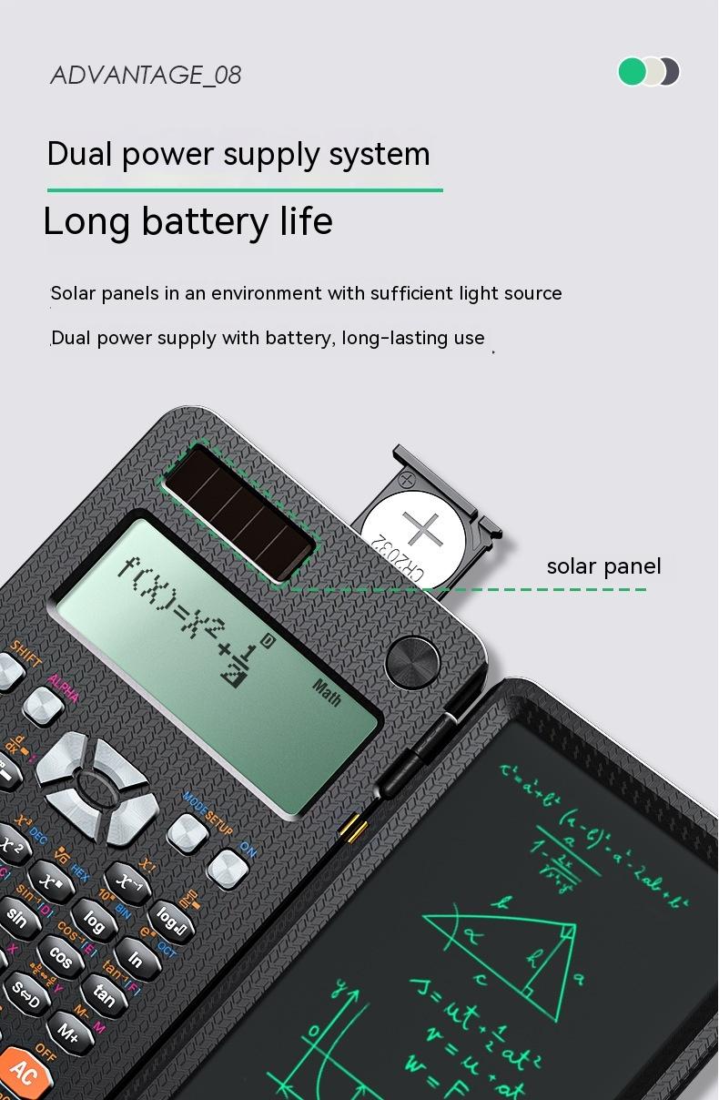 2 In 1 Foldable Scientific Calculators Handwriting Tablet Learning Function Calculator  Foldable Desk Scientific Calculators 10