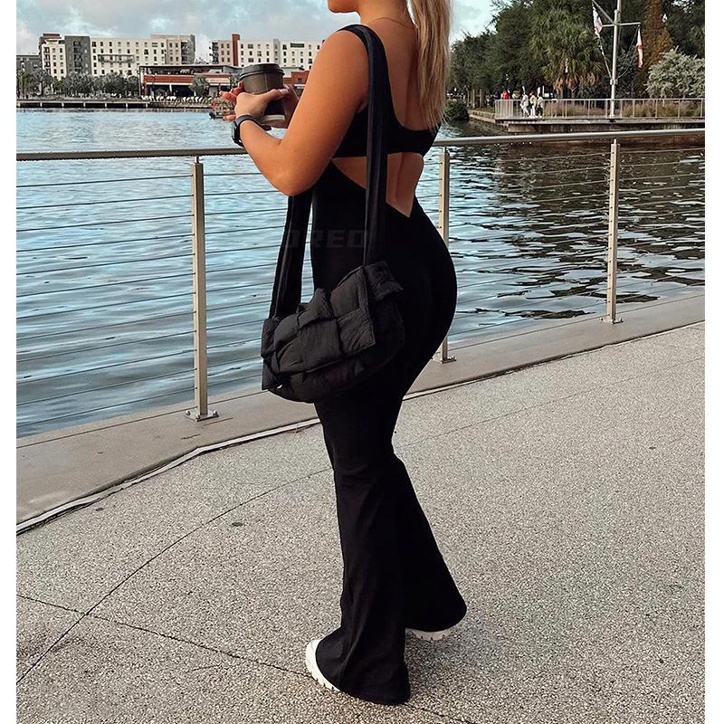 Slim Fit Hip Raise Jumpsuit Sexy Backless Exercise Yoga Clothes 9