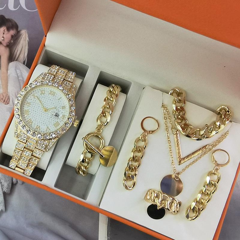 Women's Watch Jewelry 5-piece Set New Quartz Watch Gift Suit Wrist Watch 17