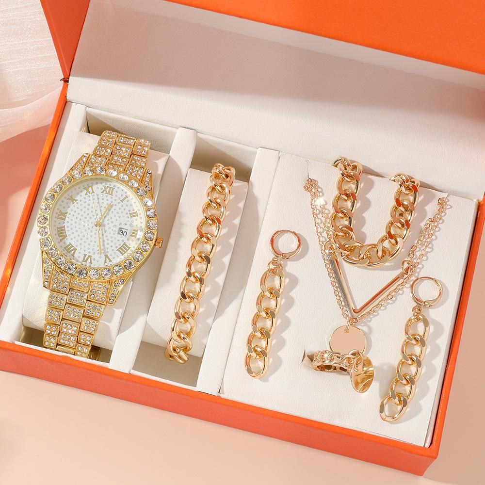 Women's Watch Jewelry 5-piece Set New Quartz Watch Gift Suit Wrist Watch 24