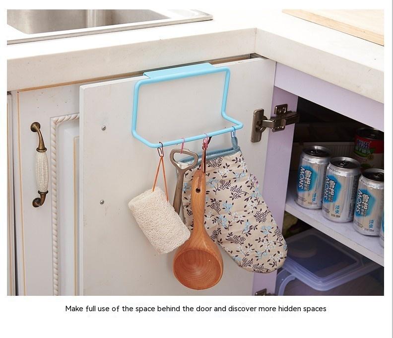 Cabinet Door Back Single-Rod Towel Rack Plastic Seamless Rag Rack Towel Bar 8