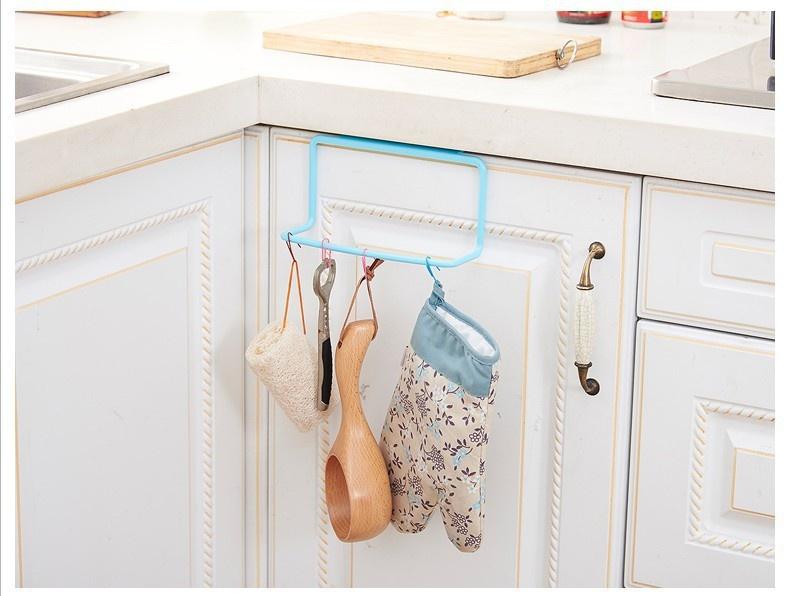 Cabinet Door Back Single-Rod Towel Rack Plastic Seamless Rag Rack Towel Bar 9
