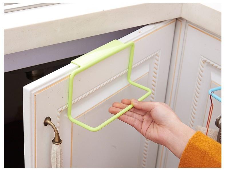 Cabinet Door Back Single-Rod Towel Rack Plastic Seamless Rag Rack Towel Bar 10