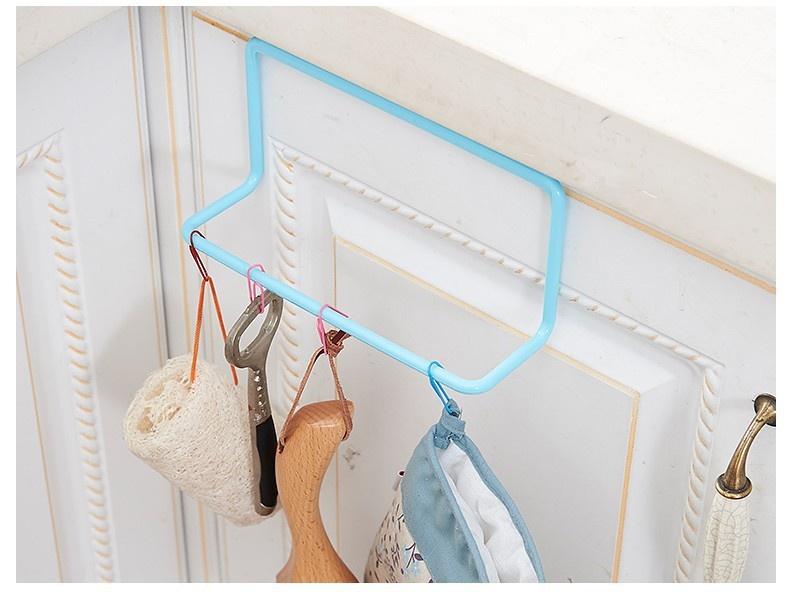 Cabinet Door Back Single-Rod Towel Rack Plastic Seamless Rag Rack Towel Bar 12