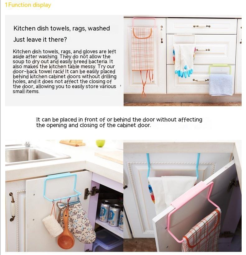 Cabinet Door Back Single-Rod Towel Rack Plastic Seamless Rag Rack Towel Bar 13