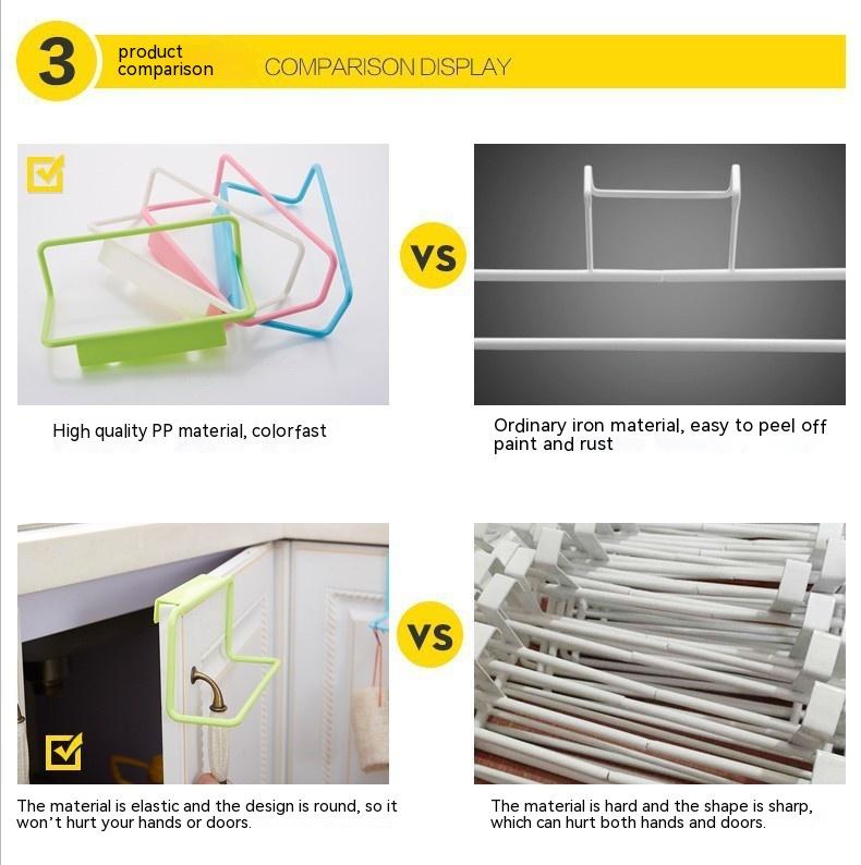 Cabinet Door Back Single-Rod Towel Rack Plastic Seamless Rag Rack Towel Bar 17