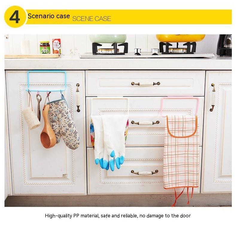 Cabinet Door Back Single-Rod Towel Rack Plastic Seamless Rag Rack Towel Bar 18