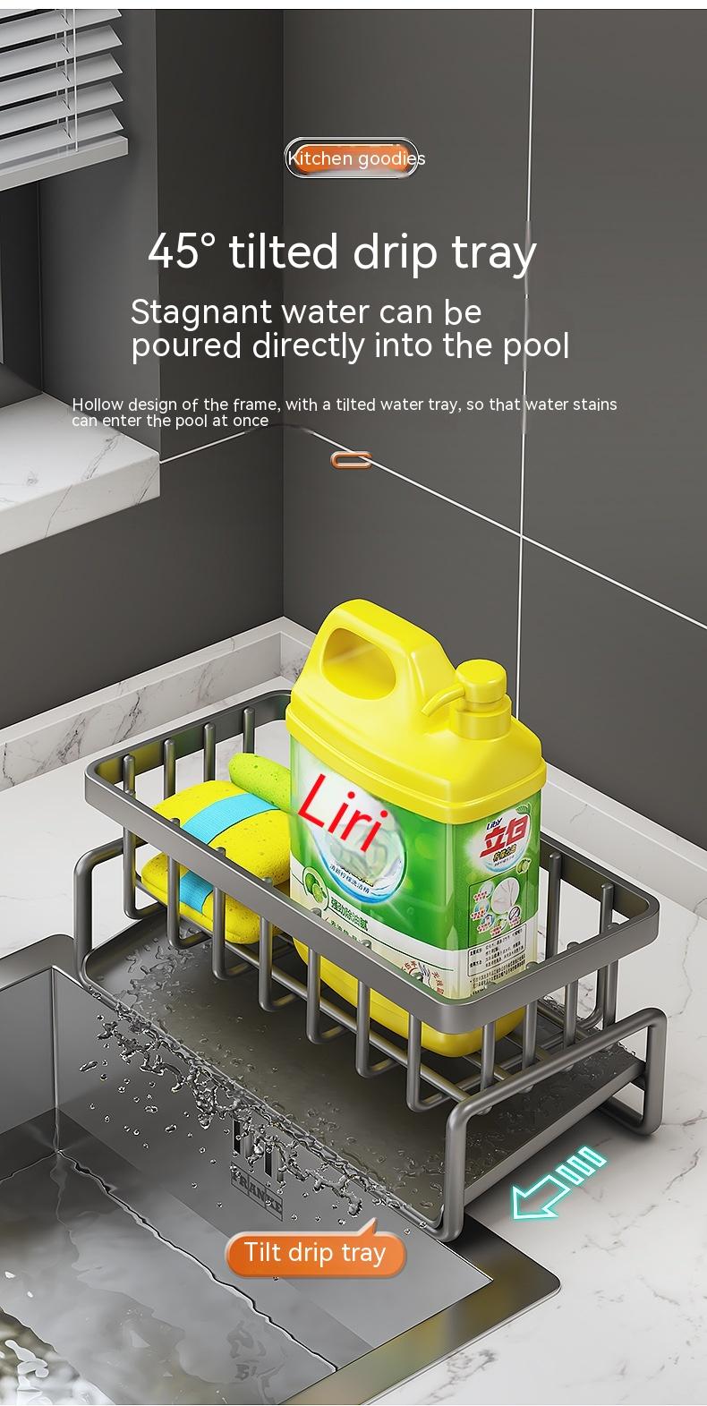 Rag Rack Kitchen Shelf Sink Drainage Basket Sub-table Multi-functional 24