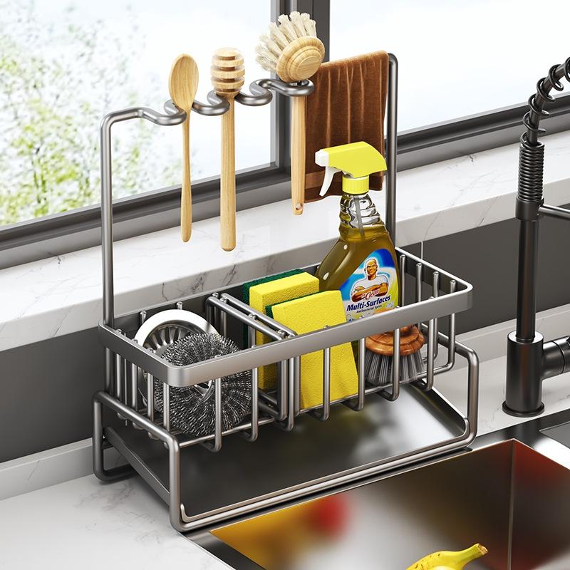 Rag Rack Kitchen Shelf Sink Drainage Basket Sub-table Multi-functional 25