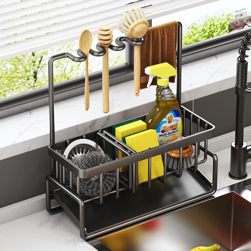 Rag Rack Kitchen Shelf Sink Drainage Basket Sub-table Multi-functional 29