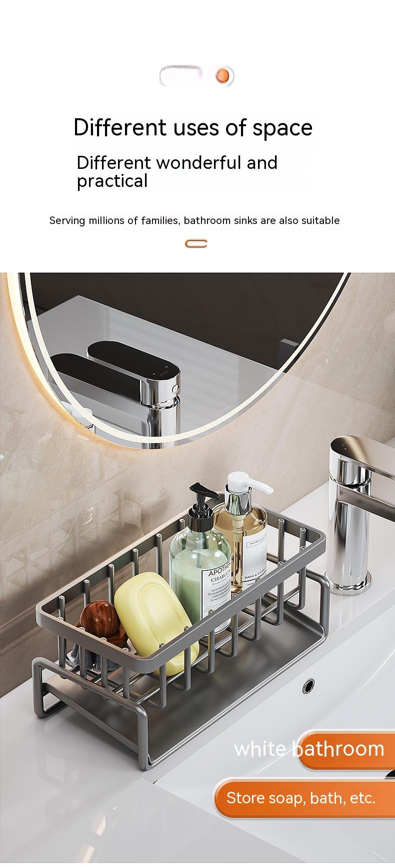 Rag Rack Kitchen Shelf Sink Drainage Basket Sub-table Multi-functional 30