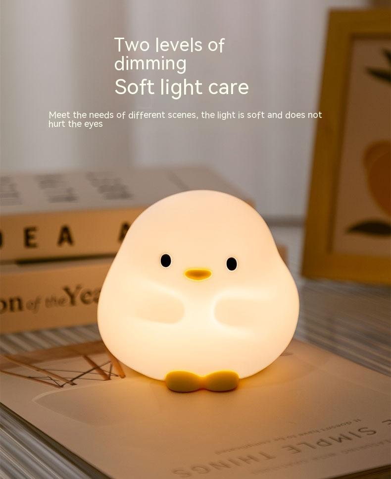 Cute Duck LED Night Lamp Cartoon Silicone USB Rechargeable Sleeping Light Touch Sensor Timing Bedroom Bedside Lamp For Kid Gift Home Decor 11