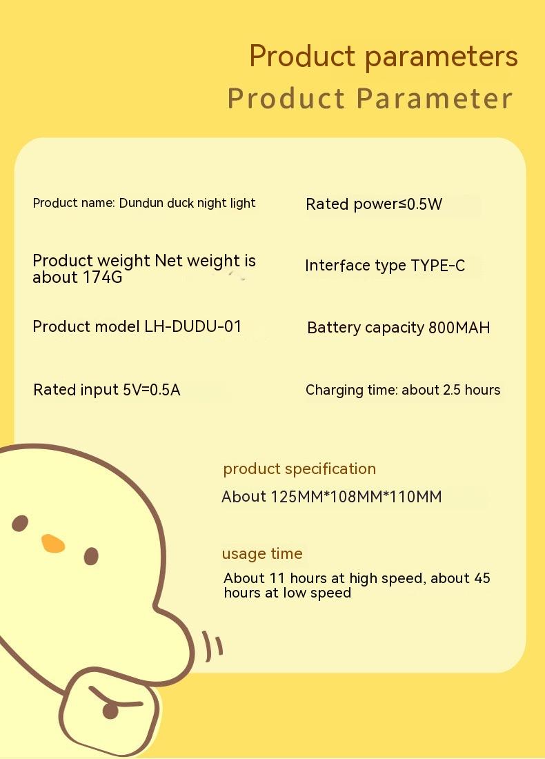 Cute Duck LED Night Lamp Cartoon Silicone USB Rechargeable Sleeping Light Touch Sensor Timing Bedroom Bedside Lamp For Kid Gift Home Decor 14