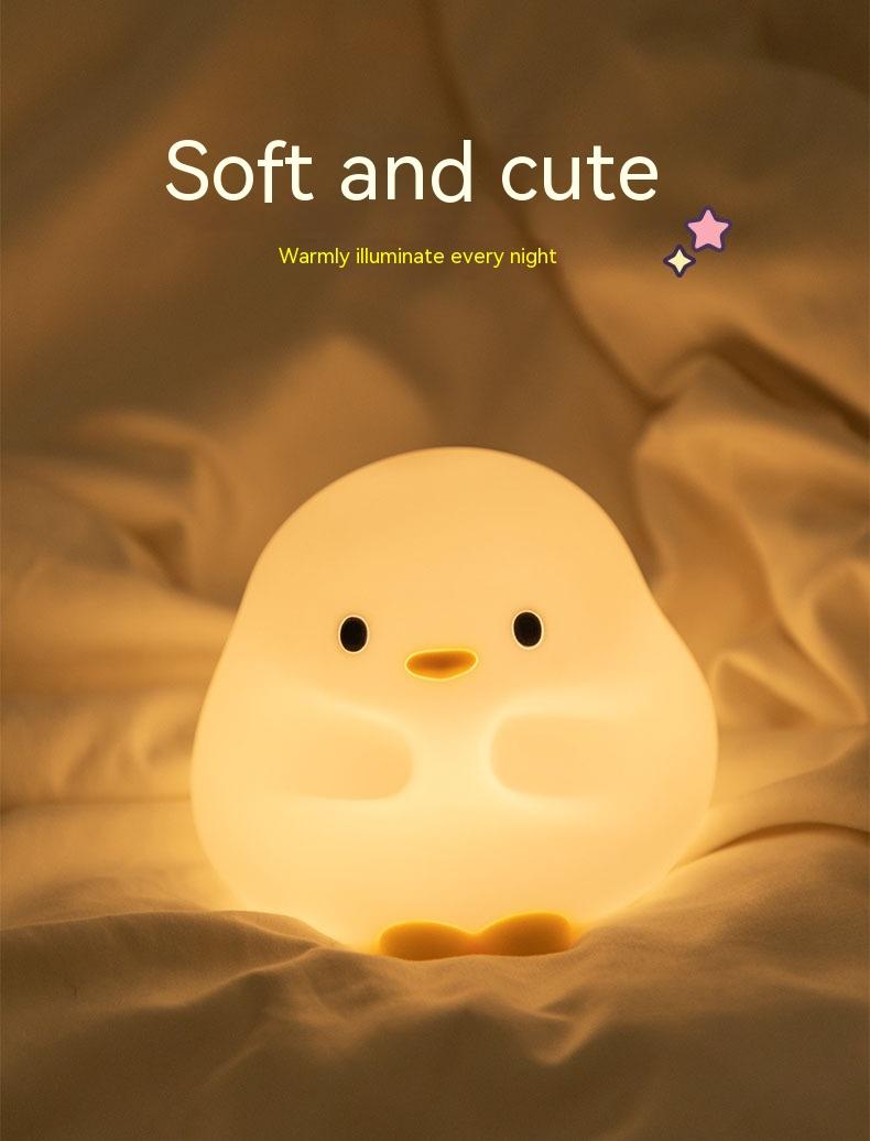 Cute Duck LED Night Lamp Cartoon Silicone USB Rechargeable Sleeping Light Touch Sensor Timing Bedroom Bedside Lamp For Kid Gift Home Decor 21