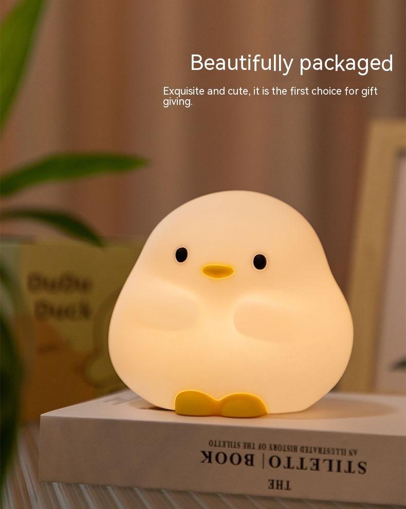 Cute Duck LED Night Lamp Cartoon Silicone USB Rechargeable Sleeping Light Touch Sensor Timing Bedroom Bedside Lamp For Kid Gift Home Decor 23