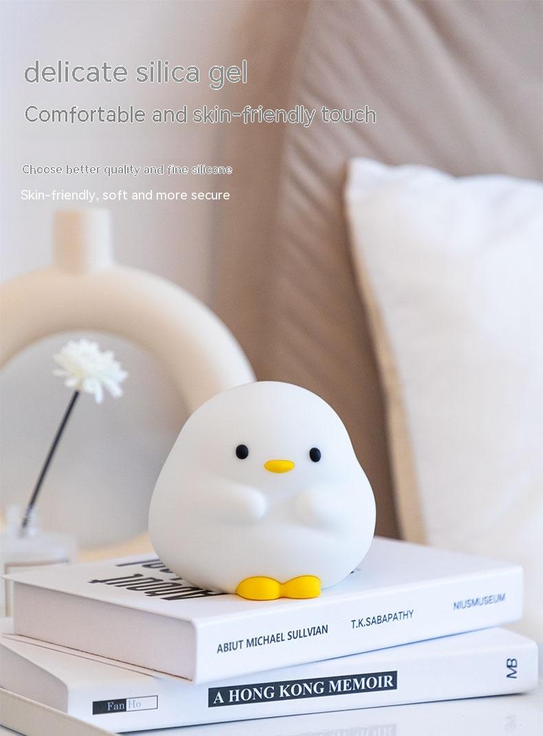 Cute Duck LED Night Lamp Cartoon Silicone USB Rechargeable Sleeping Light Touch Sensor Timing Bedroom Bedside Lamp For Kid Gift Home Decor 24