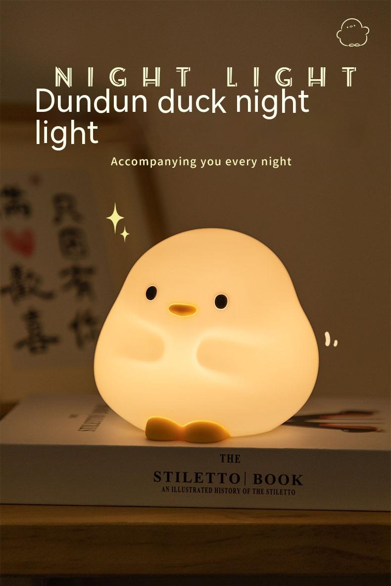 Cute Duck LED Night Lamp Cartoon Silicone USB Rechargeable Sleeping Light Touch Sensor Timing Bedroom Bedside Lamp For Kid Gift Home Decor 26
