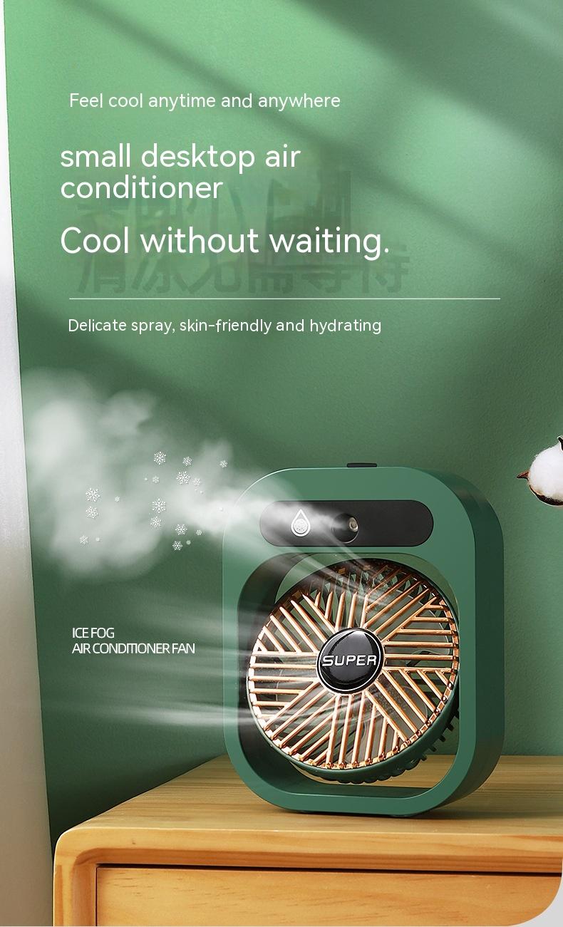 Air Conditioning Fan Desk Misting Fan Air Cooler Cooling USB Rechargeable Humidifier Portable Spray Fan With 3 Wind Speeds Mist Fan For Home 12