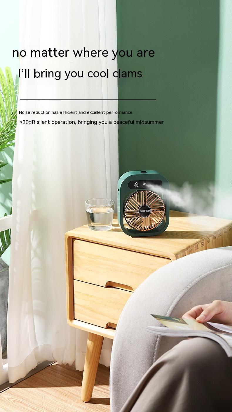 Air Conditioning Fan Desk Misting Fan Air Cooler Cooling USB Rechargeable Humidifier Portable Spray Fan With 3 Wind Speeds Mist Fan For Home 13