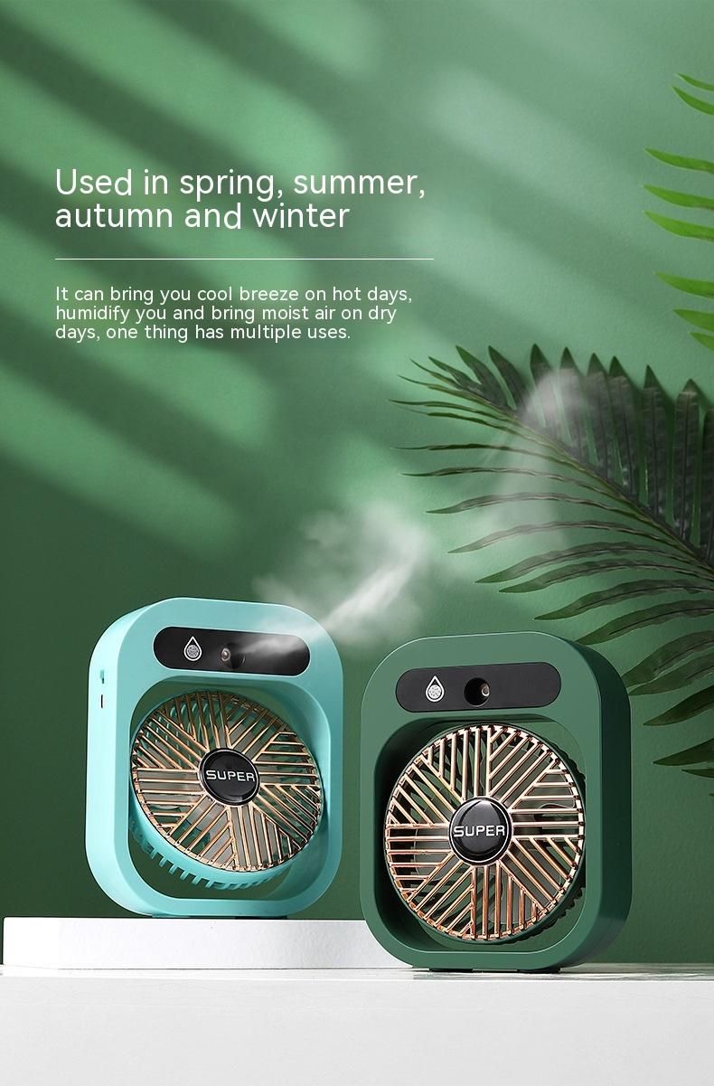 Air Conditioning Fan Desk Misting Fan Air Cooler Cooling USB Rechargeable Humidifier Portable Spray Fan With 3 Wind Speeds Mist Fan For Home 15