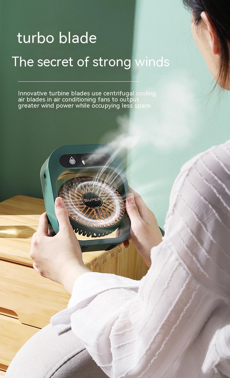 Air Conditioning Fan Desk Misting Fan Air Cooler Cooling USB Rechargeable Humidifier Portable Spray Fan With 3 Wind Speeds Mist Fan For Home 16
